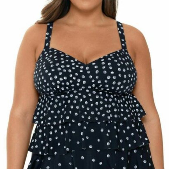 Swim Solutions Triple Tier Tankini Top - Picture 5 of 7